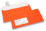 Neon envelopes - orange, with window 45 x 90 mm, window position 20 mm from the leftside and 15 mm from the bottom | Bestbuyenvelopes.ie
