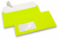 Neon envelopes - yellow, with window 45 x 90 mm, window position 20 mm from the leftside and 15 mm from the bottom | Bestbuyenvelopes.ie