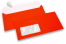 Neon envelopes - red, with window 45 x 90 mm, window position 20 mm from the leftside and 15 mm from the bottom | Bestbuyenvelopes.ie
