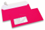 Neon envelopes - pink, with window 45 x 90 mm, window position 20 mm from the leftside and 15 mm from the bottom | Bestbuyenvelopes.ie