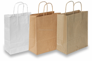 Paper carrier bags with twisted handles - white and brown | Bestbuyenvelopes.ie