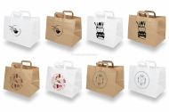 Paper take-away bags - white and brown | Bestbuyenvelopes.ie