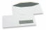 Window envelopes, white, 114 x 229 mm (C5/6), window on right 30 x 100 mm, window position 15 mm from the right side and 20 mm from the bottom, 80 gram, gummed closure | Bestbuyenvelopes.ie