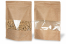 Stand up pouch with window - brown, 250 x 340 x 120 mm, 3000 ml | Bestbuyenvelopes.ie