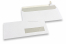 Window envelopes, white, 110 x 220 mm (EA5/6), window on right 30 x 100 mm, window position 15 mm from the right side and 20 mm from the bottom,  80 gram, strip closure | Bestbuyenvelopes.ie