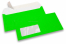 Neon envelopes - green, with window 45 x 90 mm, window position 20 mm from the leftside and 15 mm from the bottom | Bestbuyenvelopes.ie