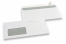 Basic window envelopes, 110 x 220 mm, 80 grs., window left 45 x 90 mm, window position 20 mm from the left side and 15 mm from the bottom, strip closure | Bestbuyenvelopes.ie
