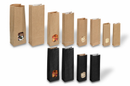Block bottom paper bags -  brown and black, with and without window | Bestbuyenvelopes.ie