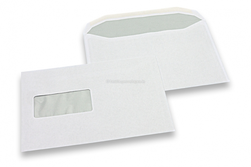 Basic window envelopes, 162 x 229 mm, 90 gr., window left 45 x 90 mm, window position 20 mm from the left side and 60 mm from the bottom, gummed closure