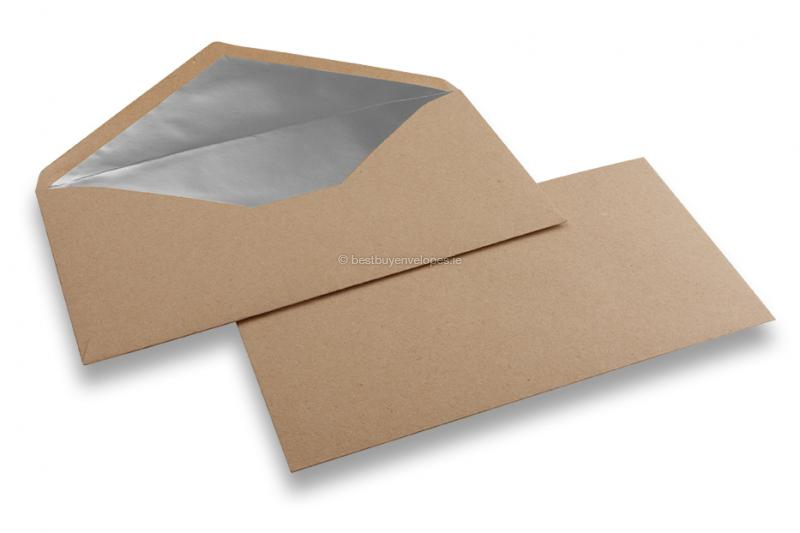 Lined kraft paper envelopes - 110 x 220 mm (EA 5/6) Silver