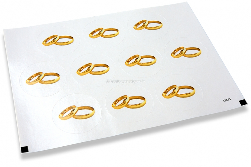 Wedding envelope seals - golden rings