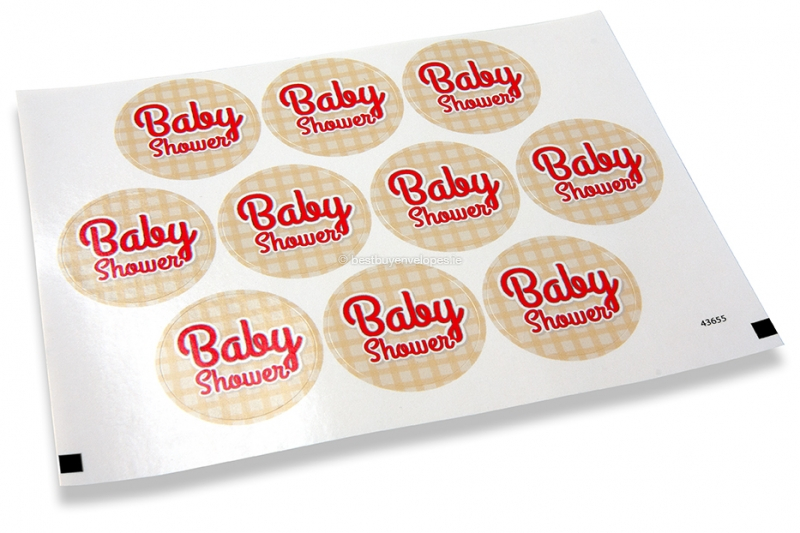Birth envelope seals - babyshower checkered