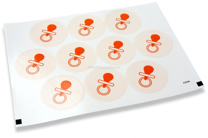 Birth envelope seals - pacifier red