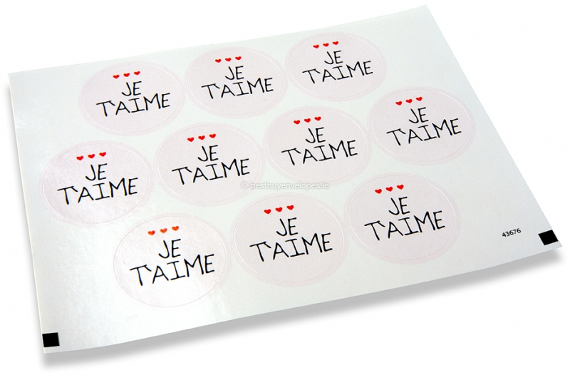 Love envelope seals - Je t'aime