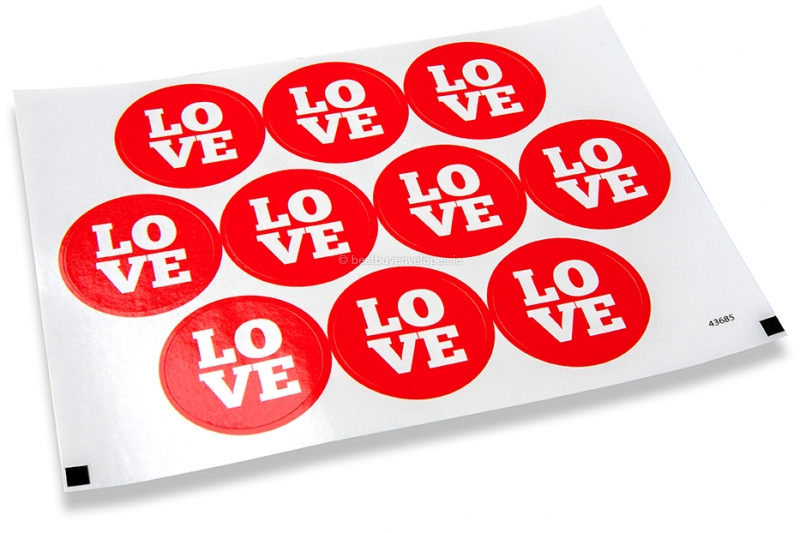 Love envelope seals - love red