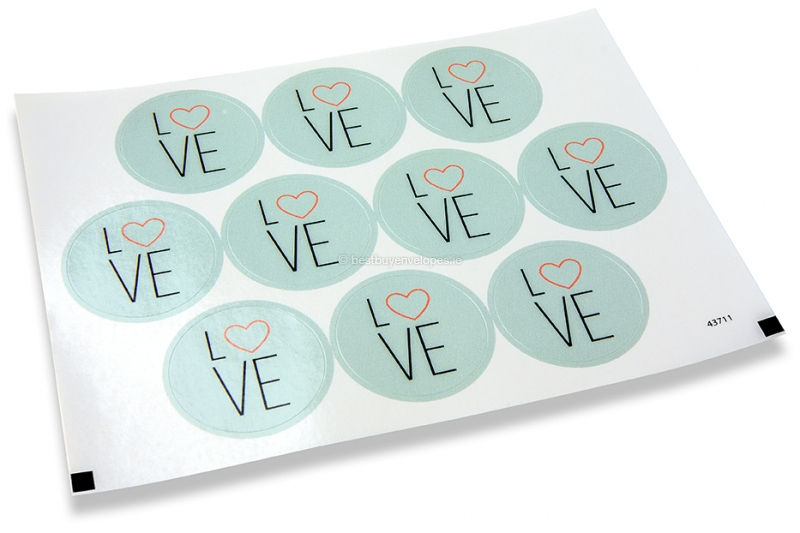 Love envelope seals - love light blue