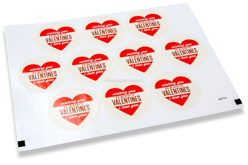 Love envelope seals - wishing you happy valentines red heart