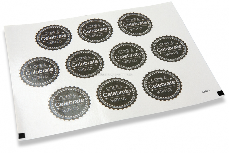 Party envelope seals - come & celebrate with us