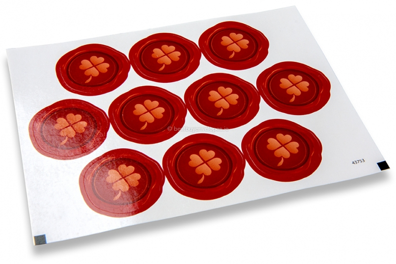 Party envelope seals - four-leaf clover