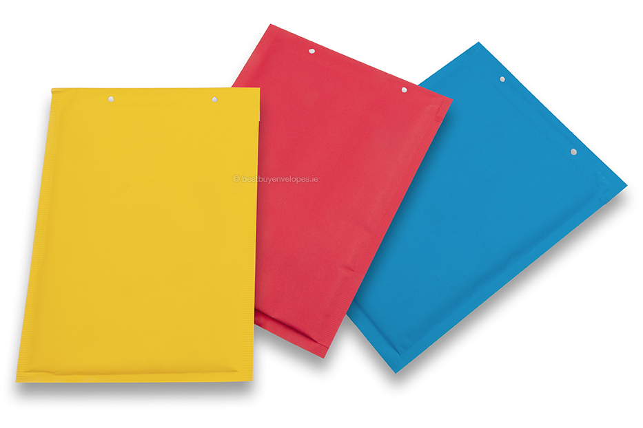 Coloured air-cushioned envelopes