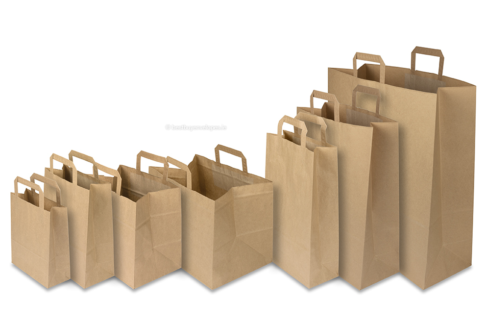 Order paper carrier bags with folded handles online Bestbuyenvelopes.ie