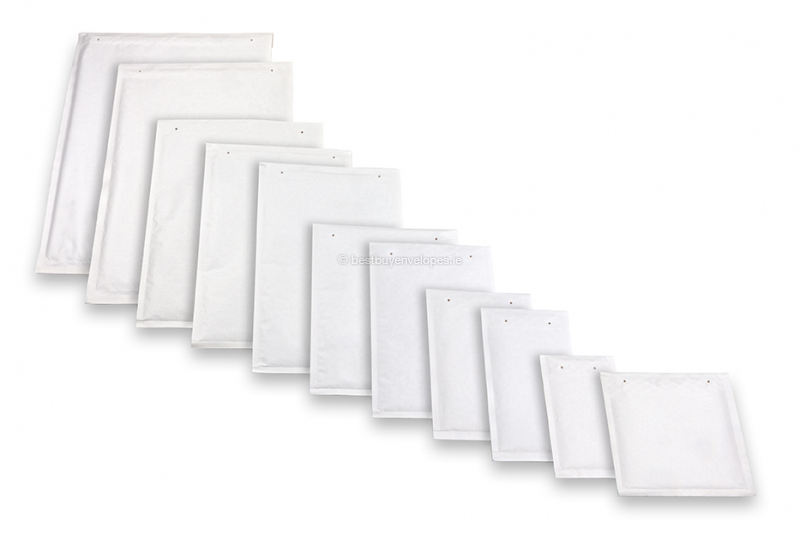 White paper bubble envelopes (80 gsm) - frontside, compilation