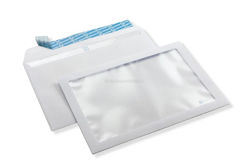 Panorama window envelope, 162 x 229 mm (A5), 100 gram, strip closure, (window format 130 x 200 mm, position: 15 mm from the left, 15 mm from the bottom)