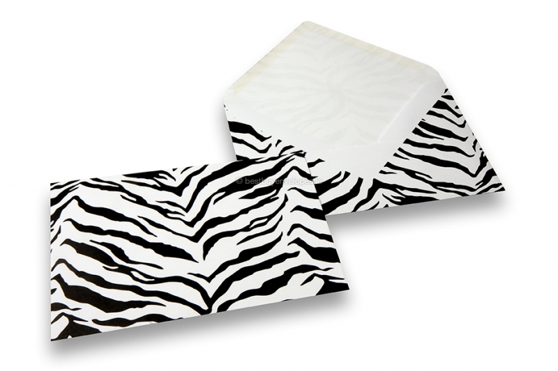 Animal-print envelopes - black, tiger print