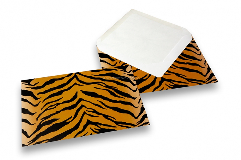 Animal-print envelopes - black/yellow, tiger print