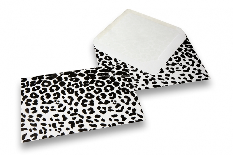 Animal-print envelopes - black, leopard print