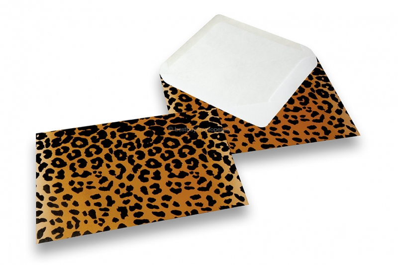 Animal-print envelopes - black/yellow, leopard print