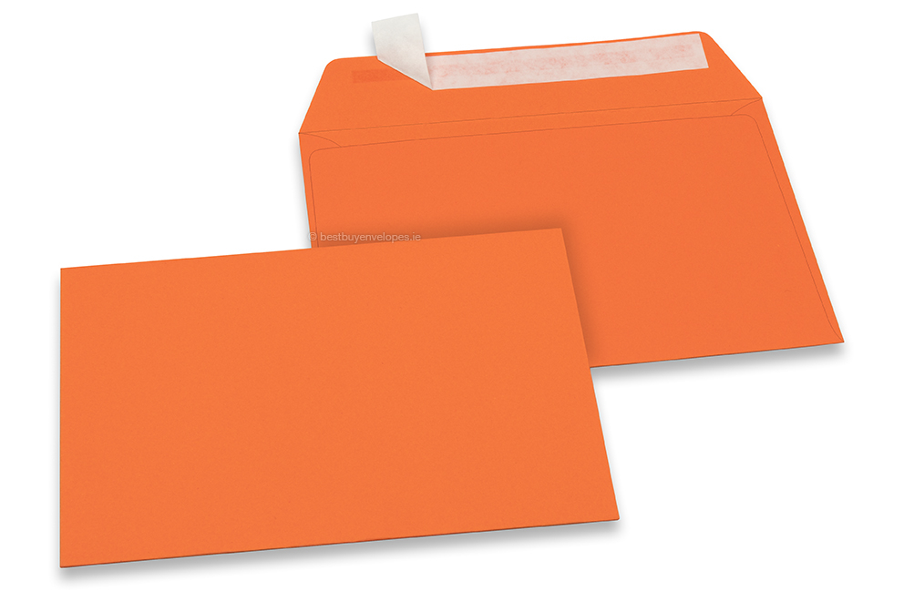 Orange coloured paper envelopes - 114 x 162 mm