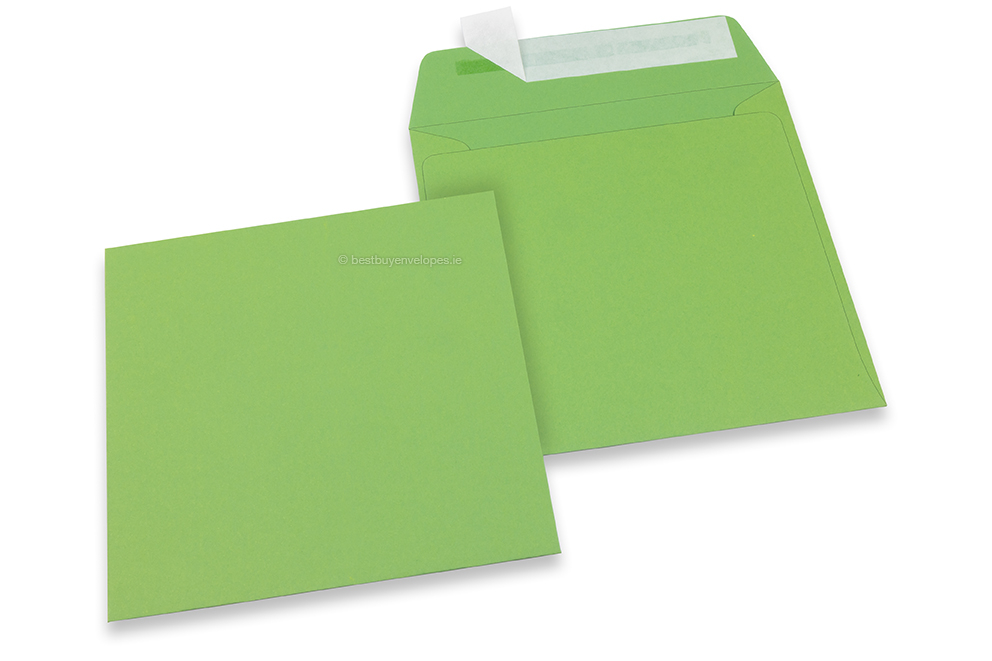 Apple green coloured paper envelopes - 160 x 160 mm