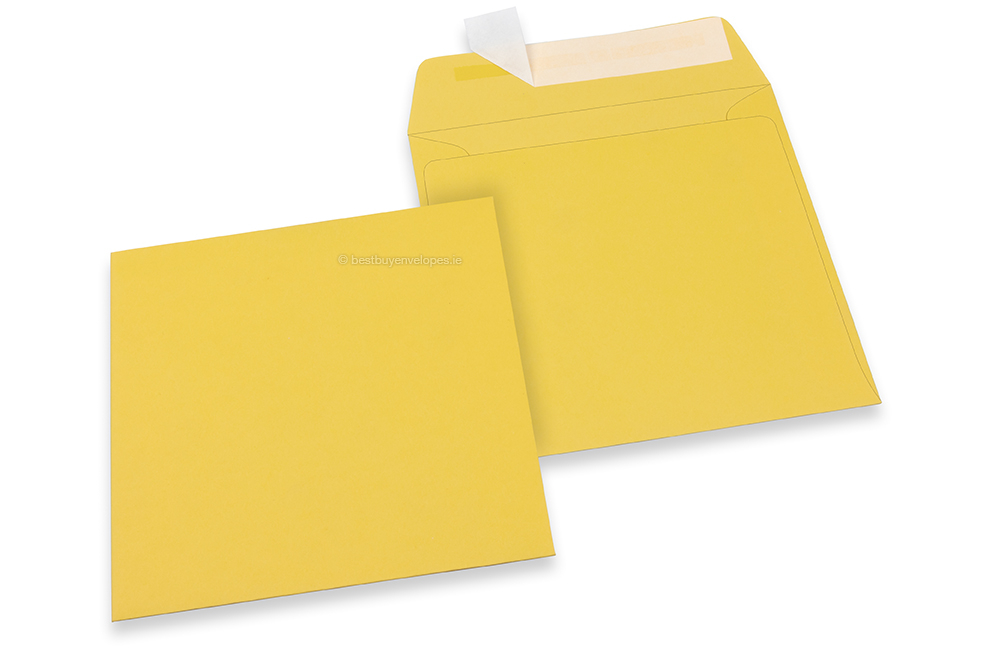 Buttercup yellow coloured paper envelopes - 160 x 160 mm