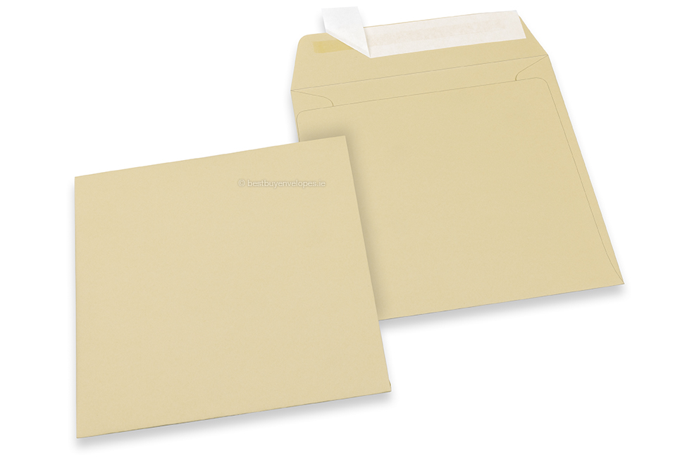 Camel coloured paper envelopes - 160 x 160 mm