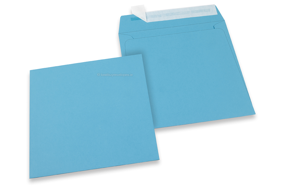 Sky blue coloured paper envelopes - 160 x 160 mm
