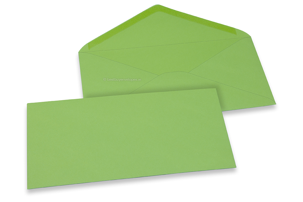 Coloured greeting card envelopes - apple green, 110 x 220 mm