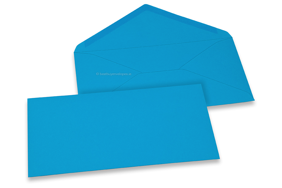 Coloured greeting card envelopes - ocean blue, 110 x 220 mm