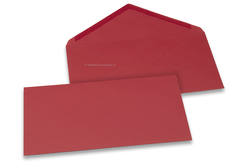 Coloured greeting card envelopes - dark red, 110 x 220 mm