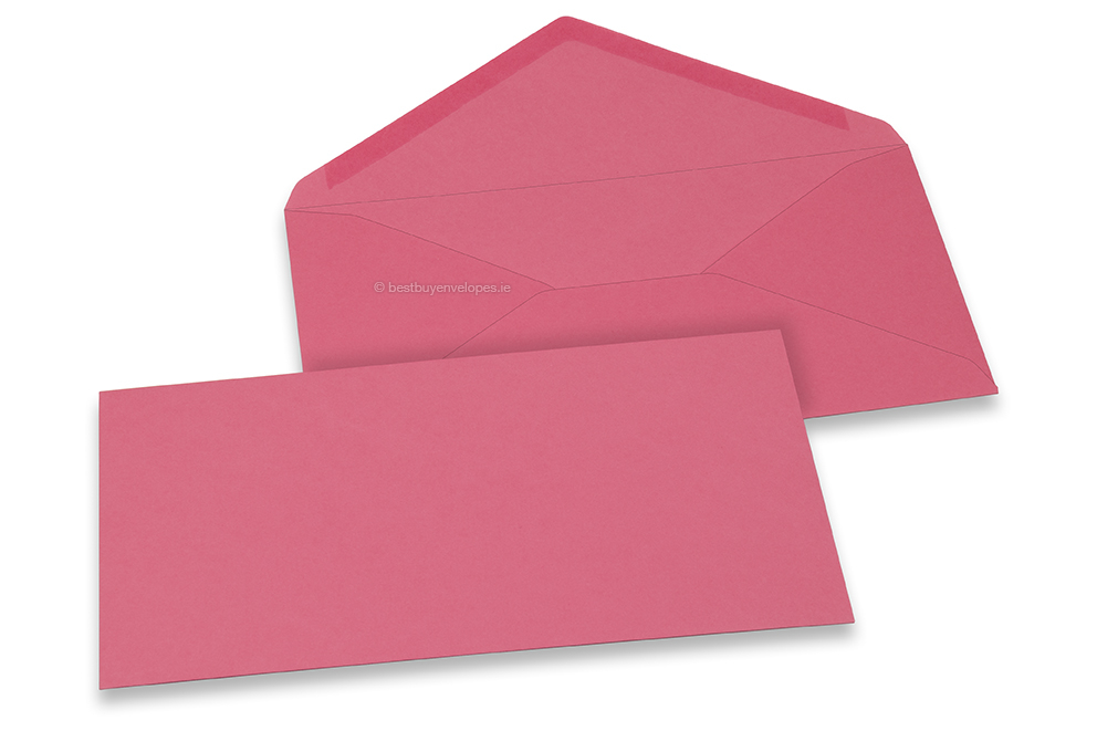 Coloured greeting card envelopes - pink, 110 x 220 mm