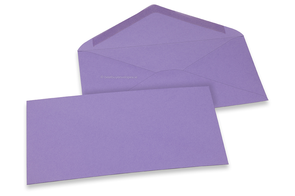 Coloured greeting card envelopes - purple, 110 x 220 mm
