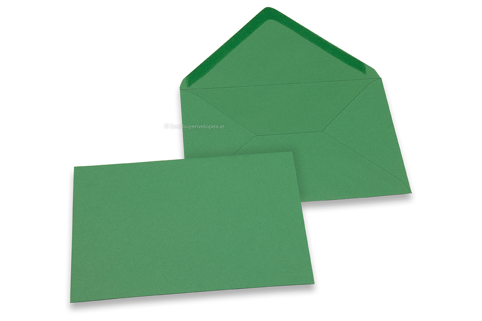 Coloured greeting card envelopes - dark green, 114 x 162 mm
