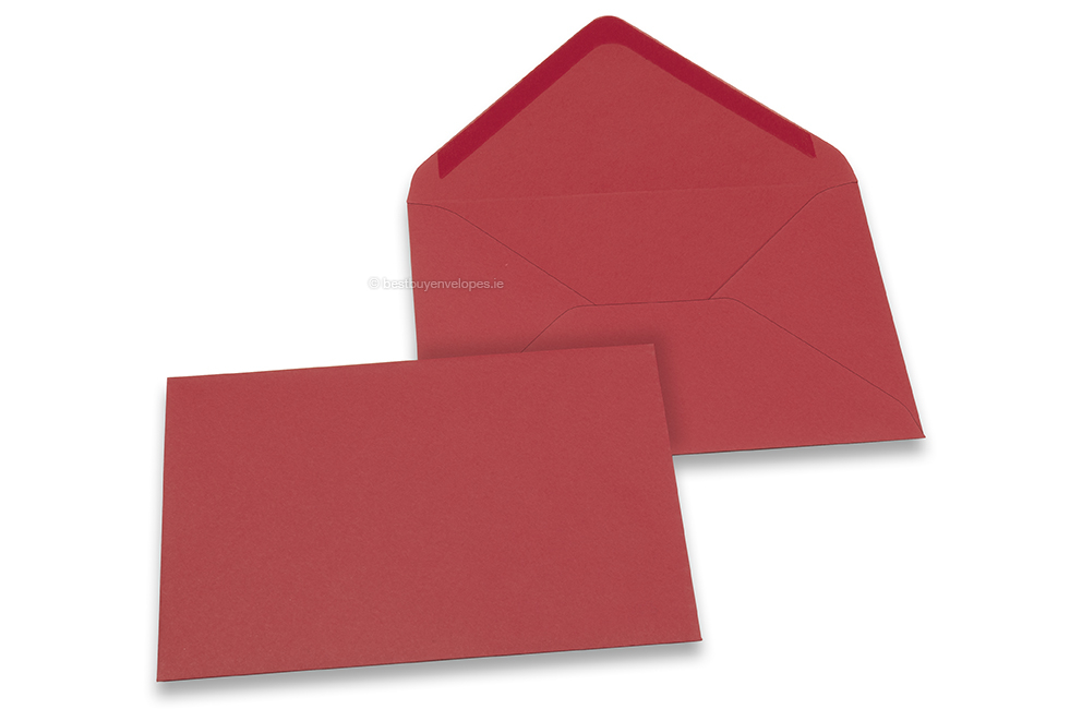 Coloured greeting card envelopes - dark red, 114 x 162 mm