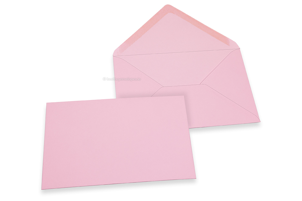 Coloured greeting card envelopes - light pink, 114 x 162 mm