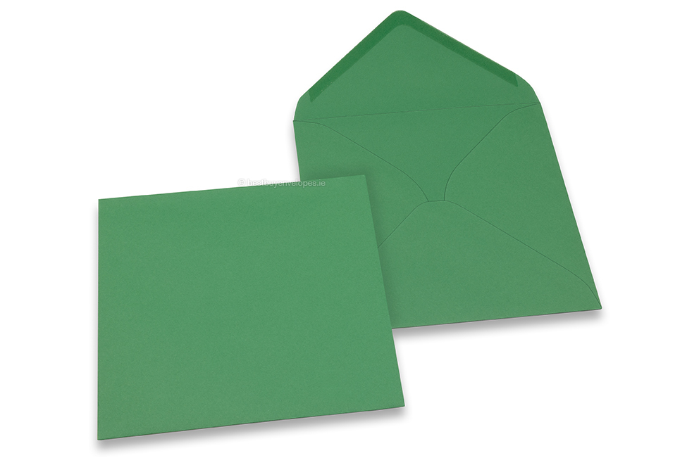 Coloured greeting card envelopes - dark green, 155 x 155 mm