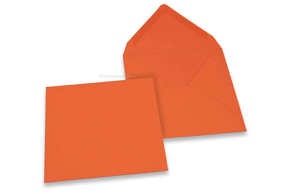 Coloured greeting card envelopes - orange, 155 x 155 mm