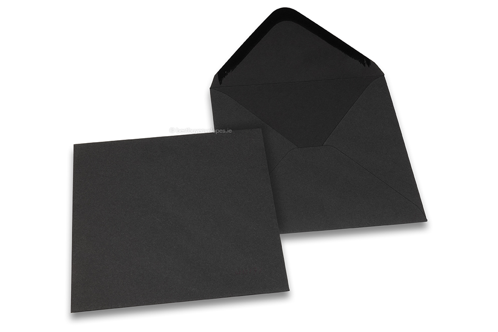 Coloured greeting card envelopes - black, 155 x 155 mm