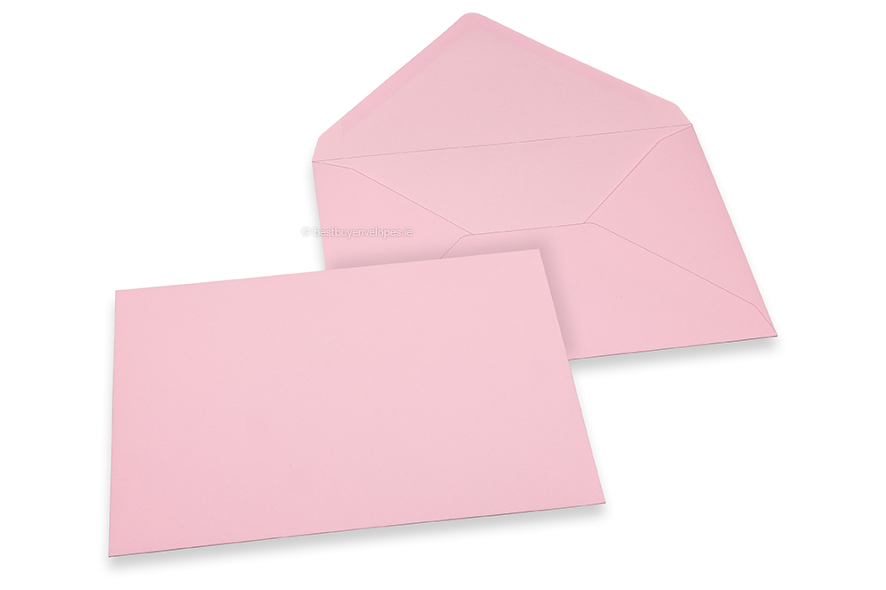 Coloured greeting card envelopes - light pink, 162 x 229 mm