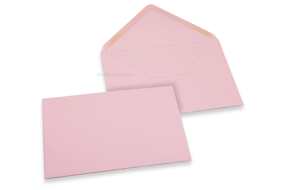 Coloured greeting card envelopes - light pink, 125 x 175 mm