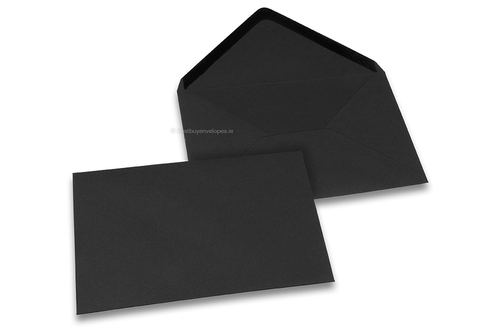 Coloured greeting card envelopes - black, 125 x 175 mm